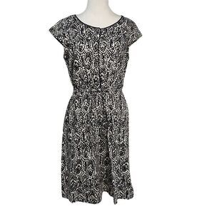 Merona Black White Tan Leopard Print Dress